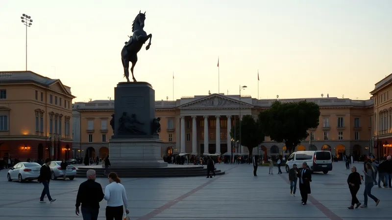 Centralni trg u Tirani u večernjim satima