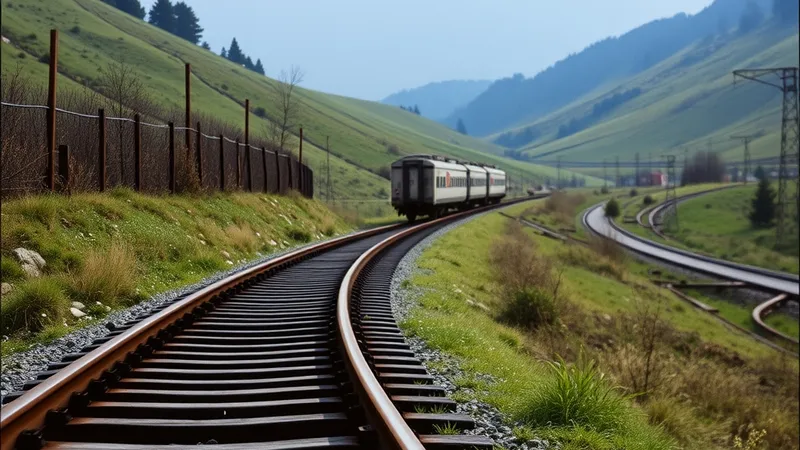 Železnička pruga kroz dolinu u severnoj Albaniji