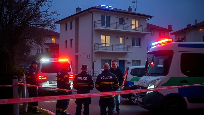 Ndërtesa e një shtëpie pleqsh me shenja zjarri dhe automjete të zjarrfikësve