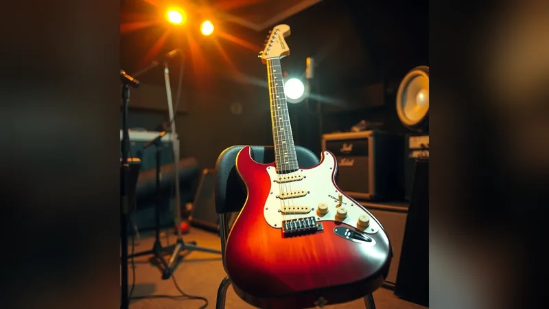 Električna gitara na pozornici kao simbol muzičke scene bivše Jugoslavije